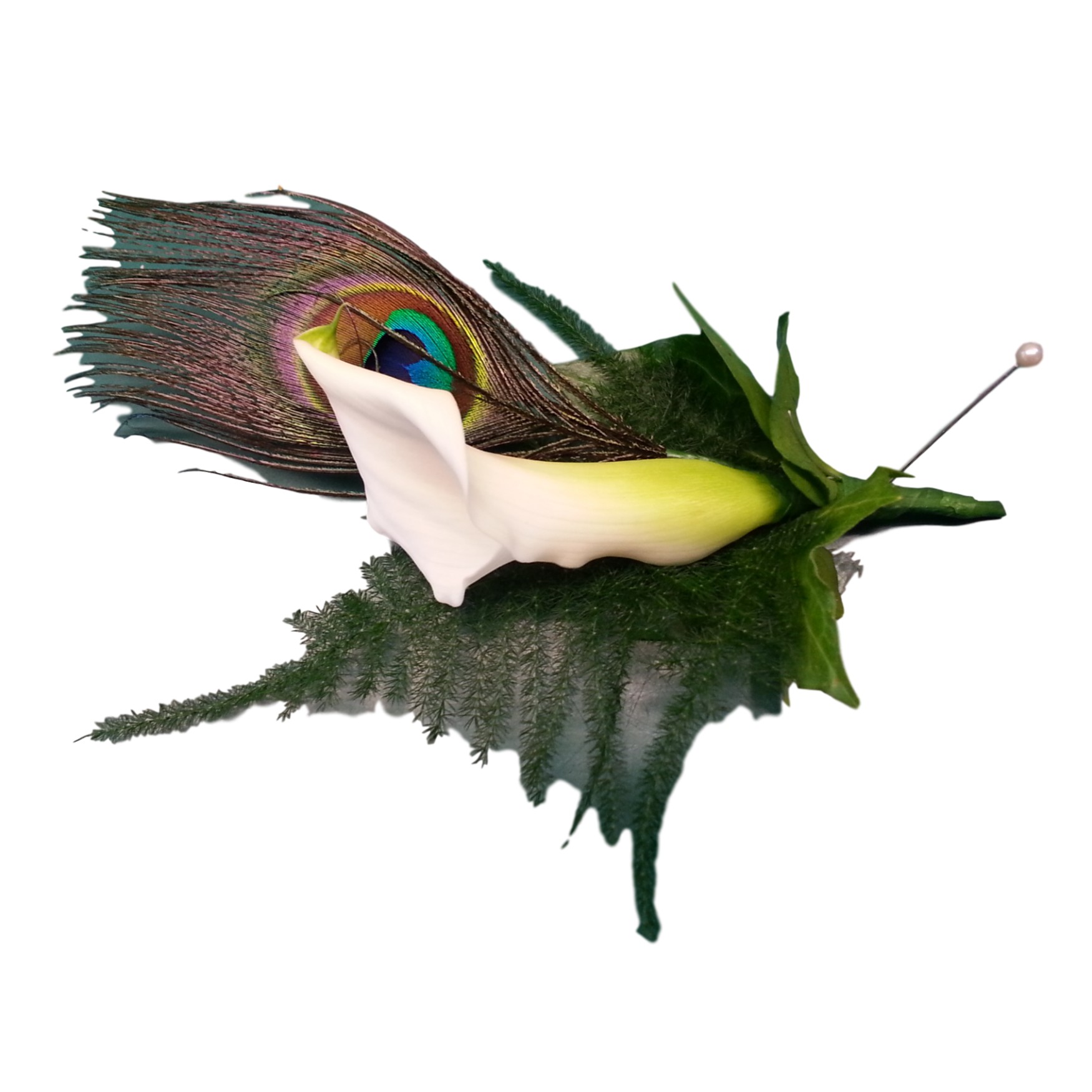 White Calla Lily Wedding Buttonhole